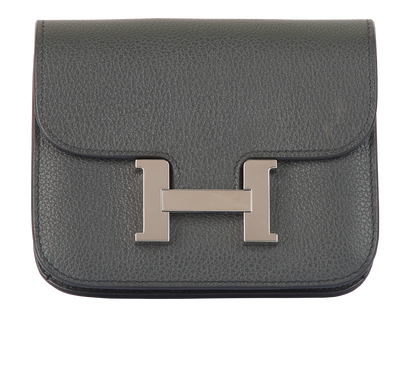 Hermes Constance Slim Wallet, &pound;1,850, Accessories, Grey, Leather, Front view